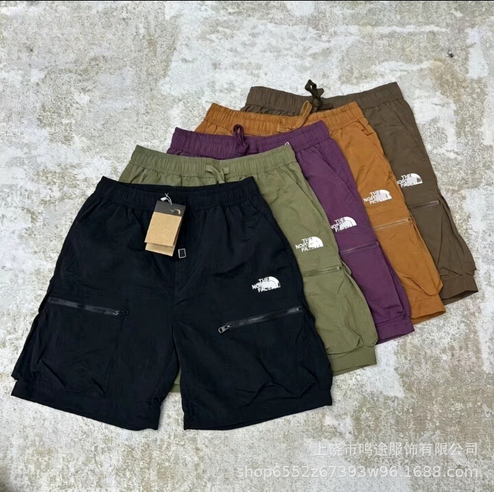 New cross-border AM North Home casual workwear shorts, summer sports and fitness zippered pocket quick-dry woven knee-length shorts