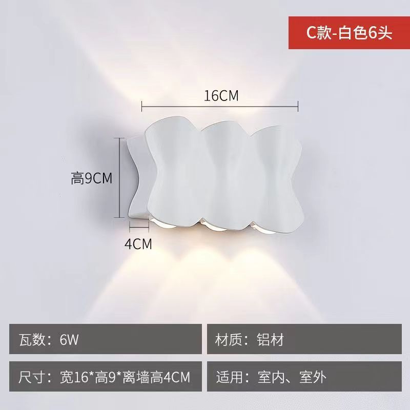 屋外防水ウォールランプ LED 外壁ランプ屋外ゲートウォールウォッシャーダブルヘッド上下照明背景壁ランプ|undefined