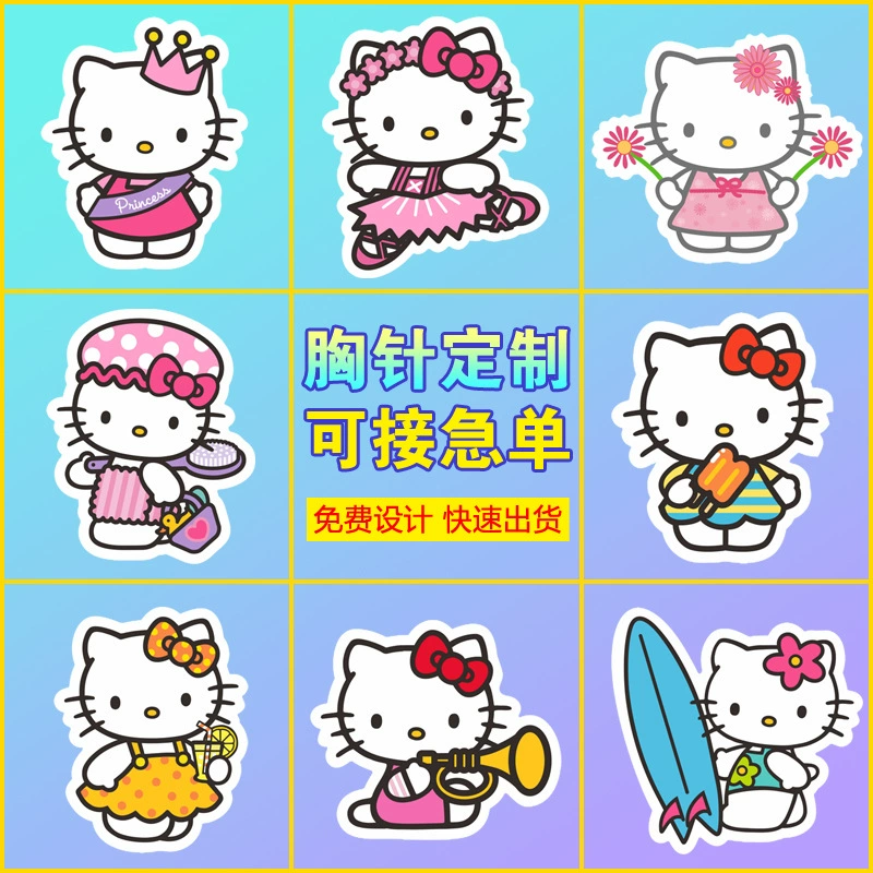 Мультяшная японская акриловая брошь милый значок Hello Kitty оптовая продажа Аксессуары для сумок одежда декоративная булавка кулон