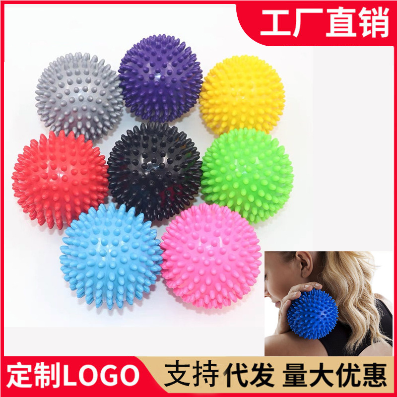 7. 5cmpvc masaje espina Bola de acupuntura punto de agarre punta de bola de uñas Bola de yoga Bola de fitness pie bola de la espina