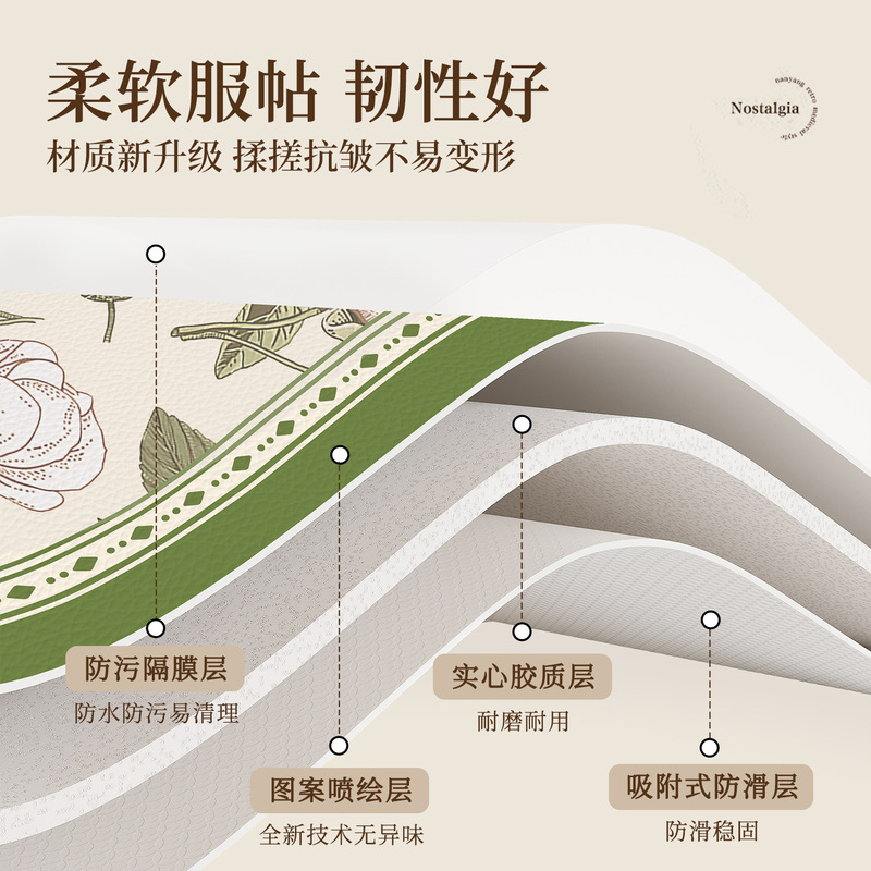 美式圆桌垫防水防油免洗高级感PVC皮革桌布茶几桌面保护垫|undefined
