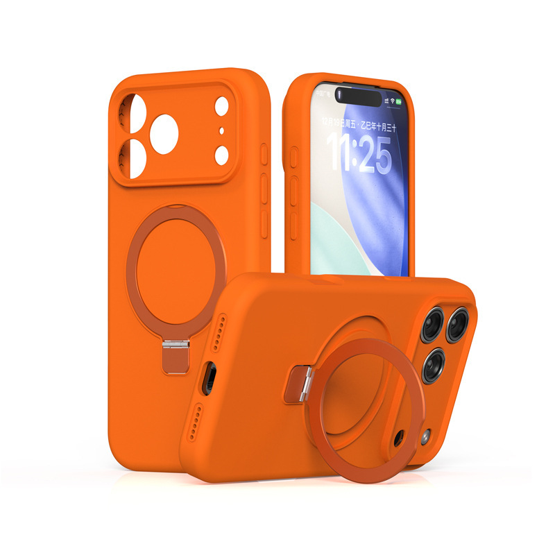 Suitable for iPhone 17/18 Pro, this liquid silicone phone case is skin-friendly, provides full coverage, and features a magnetic stand for Apple 16 Suitable for iPhone 17/18 Pro, this liquid silicone phone case is skin-friendly, provides full coverage, and features a magnetic stand for Apple 16