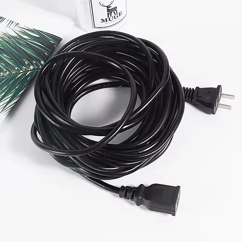 2x0,75 cable de extensión negro cuadrado * 0,5 M 2000W potencia