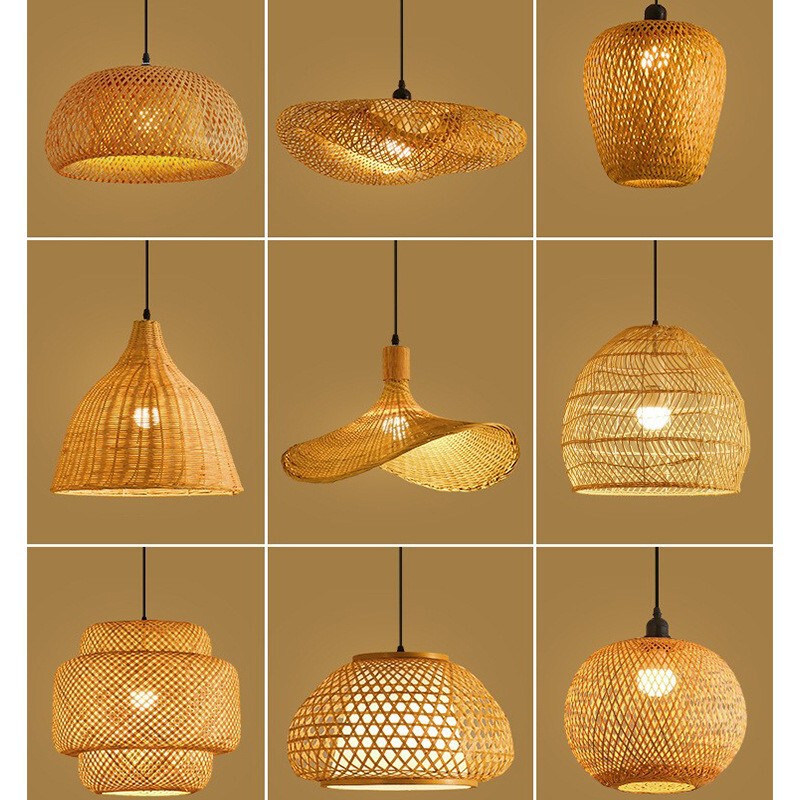 Japanese Wabi-Sabi Style Bamboo Rattan Bamboo Art Chandelier Zen Tea Room Hot Pot Restaurant Chinese Restaurant Bedroom B&B Lamps