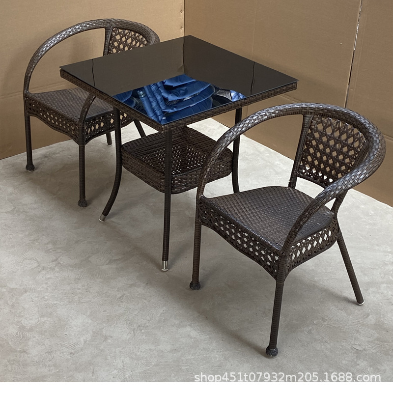 의자 2개 + 70 더블 레이어 사각 테이블