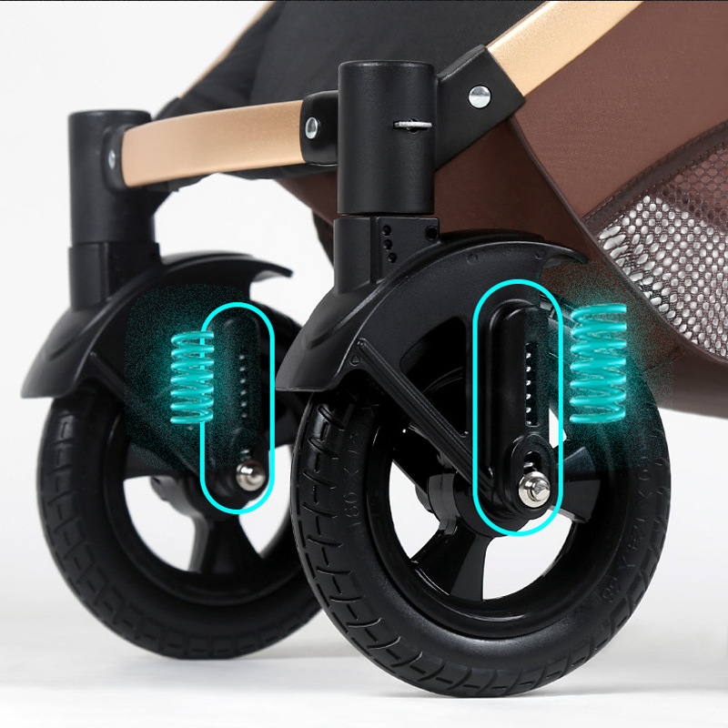 Cochecito de bebé que permite sentarse y recostarse, ligero, plegable, con vista alta, amortiguador de impactos, bidireccional, para recién nacidos y niños pequeños.