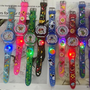 3D Kidsren's Colorful Flashing Quartz Watch Cartoon Student Animation Watch Boys and Girls Gift Watch Toy Watch