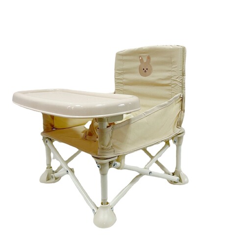 ins Korean new embroidered cartoon animal head children's multi-functional folding dining chair baby beach chair camping chair