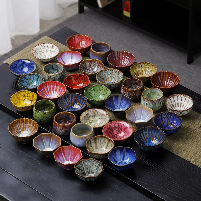 建盏茶杯窑变陶瓷品茗杯个人斗笠杯家用茶盏创意茶碗主人单杯