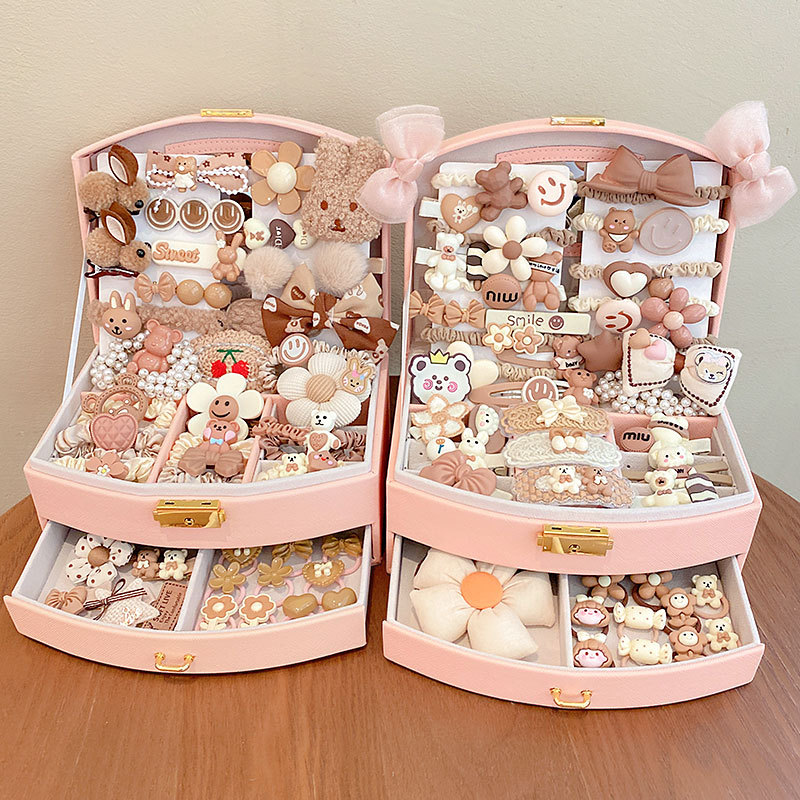 korean style high-end children‘s hair accessories gift box princess hairpin little girl‘s birthday gift storage jewelry box hair clip headdress