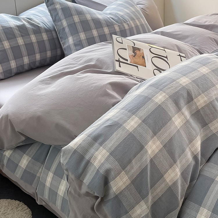 Juego de cuatro piezas de algodón 100 cama de dormitorio de algodón de tres piezas sábanas, edredón, funda de edredón, funda de edredón, cama individual para niños 4