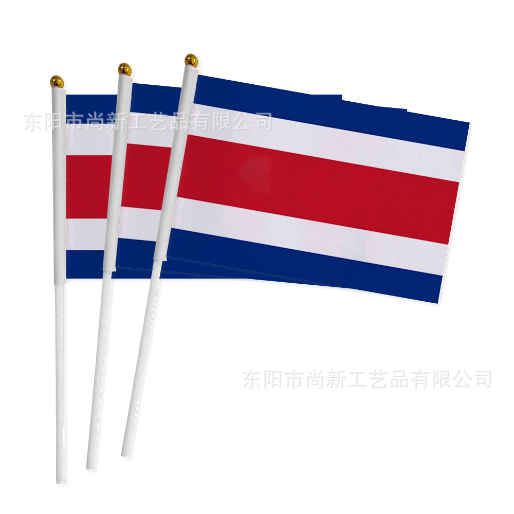 20 × 28cm Bandera del mundo con bandera de mano con barra de bandera de poliéster impresa en pantalla