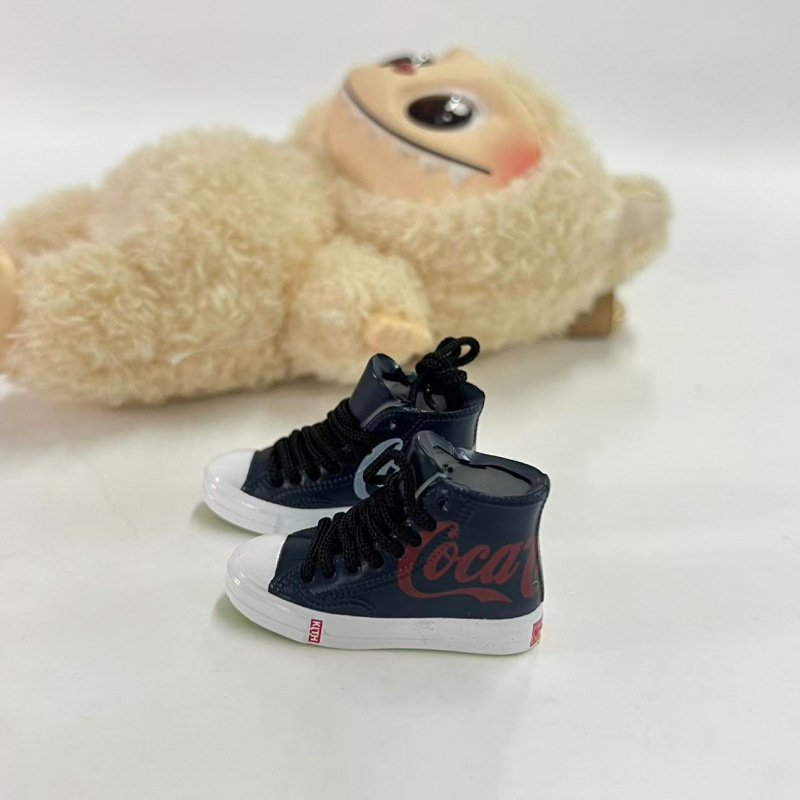 LABUBU Zapatos Rabu Ropa de bebé 17cm felpa vinilo bolso de muñeca colgante para zapatos desnudos caja ciega