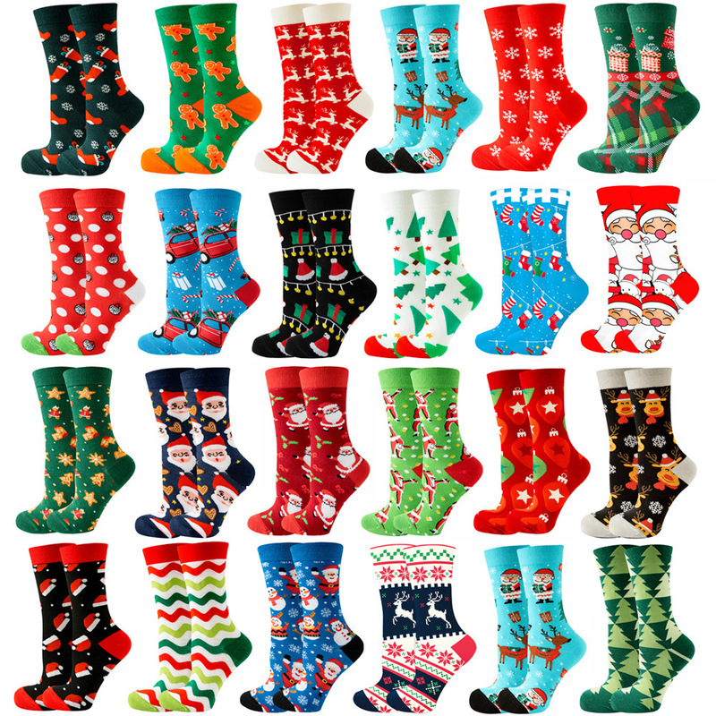 2022 autumn and winter Amazon Christmas New Santa Claus women's socks elk tide socks Christmas tree geometric cotton socks 2022 autumn and winter Amazon Christmas New Santa Claus women's socks elk tide socks Christmas tree geometric cotton socks