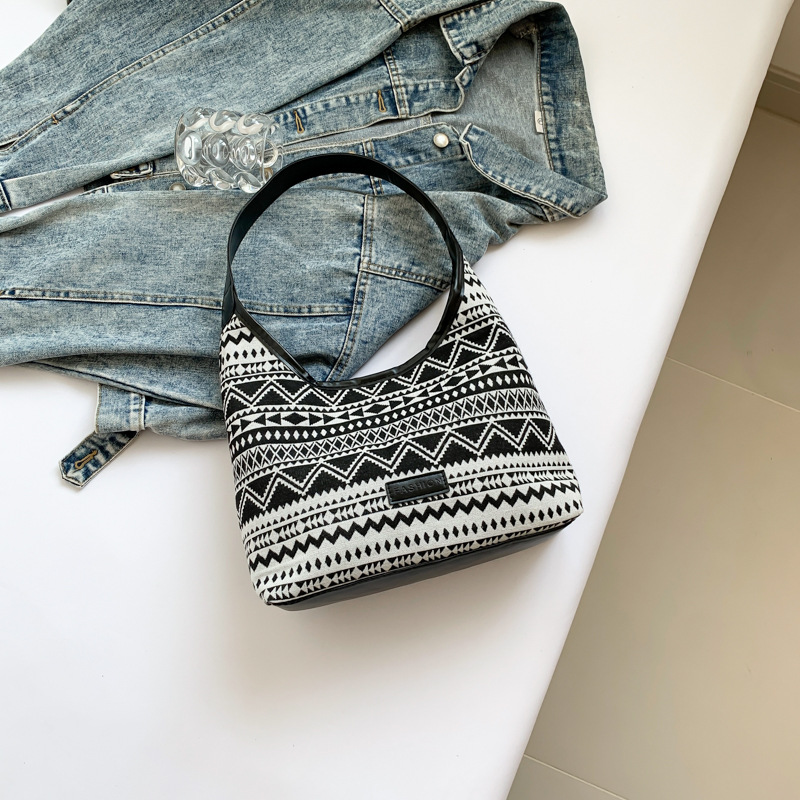 Bolsos de gran capacidad de estilo nacional 2024 bolsas de hombro de impresión de verano, bolsas de clase diarias de estudiantes de estilo exterior