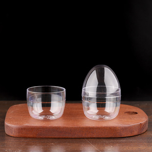 Creative Egg Mousse Cup Round Hard Wood Bran Cup Dessert Tiramisu Cup Plastic Ice Cream Yogurt Cup