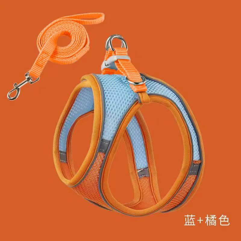 Correa para el pecho de gato tipo chaleco reflectante anti-liberación cuerda para caminar gato malla transpirable suministros para mascotas spot al por mayor
