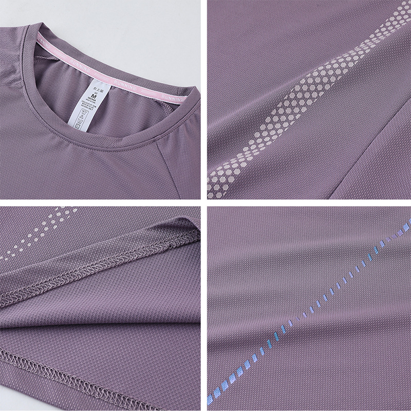 Ropa de Yoga de verano para mujer de manga corta de secado rápido Top running ciclismo entrenamiento ropa de fitness Slim adelgazante Camiseta deportiva