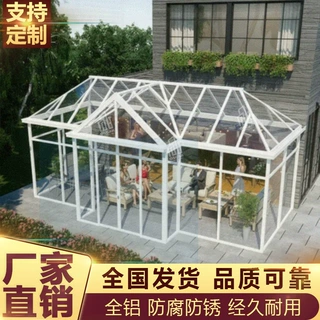 酒店小屋院子花房折叠停车场温室门窗车棚阳光房门楼铝合金地下