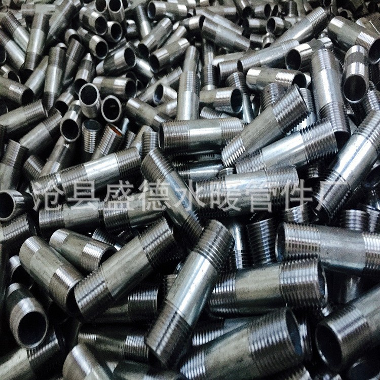 碳钢镀锌管外丝 螺纹丝扣4分6分1寸对丝自来水管单头双头镀锌接头