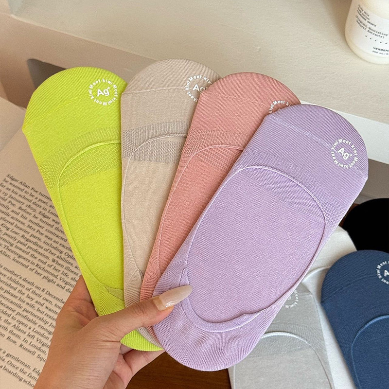 Boat Socks for Women, Non-Slip, Non-Falling, Summer Thin Pure Cotton Bottom, Shallow Mouth, Invisible Single Shoes, Socks, Women's Socks, Summer Wholesale