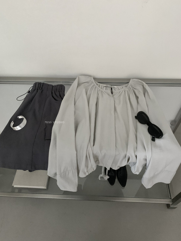 【MISS密思家正品店】休闲简约气圆领质抽绳系带小衫女装33702|undefined