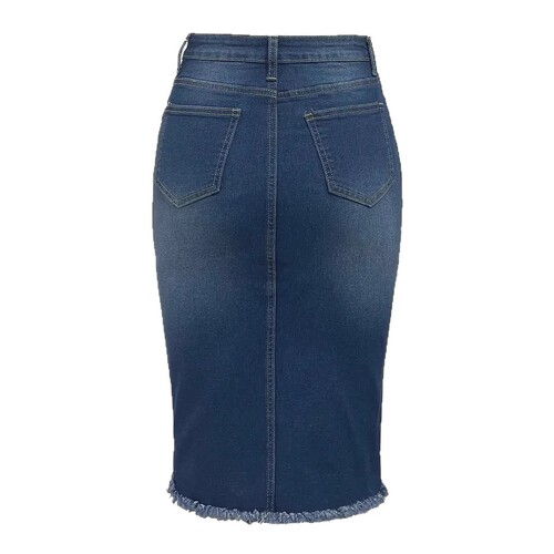 Rough denim skirt, women's new style, high waist, slimming one-step dress, medium and long a-line bag hip skirt