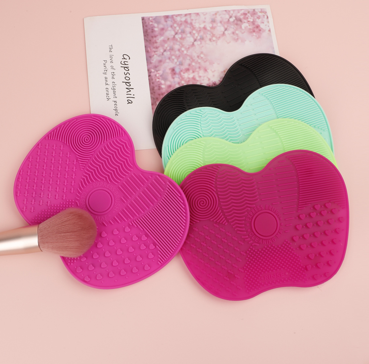 11g Weight Pad for washing brush Makeup Tools Types 1 Piece Quantity Silica Gel Material Multicolor, Apple Pattern Basic, Simple Style Style Basic Simple Style Multicolor Apple Silica Gel Pad For Washing Brush 1 Piece 3