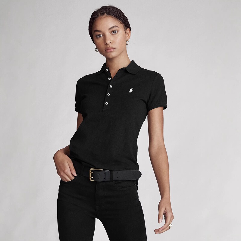 2026 Summer Women's Polo Shirt with Pony Logo, Slim Fit, Five-Button, Pure Cotton, Turn-down Collar T-shirt