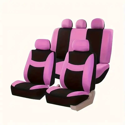 Temu Amazon Mexico Smiley Face | Universal seat cover - pink-9-piece-set-complete-set-of-five-seats