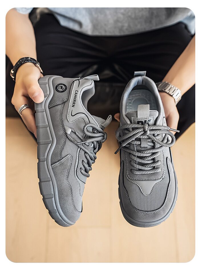 Giày nam mũi rộng thân lưới thoáng khí đế mềm phong cách thể thao casual, gót thấp 1-3 cm — 5019 màu xám, 5019 xám đen, 5019m màu chi tiết 20