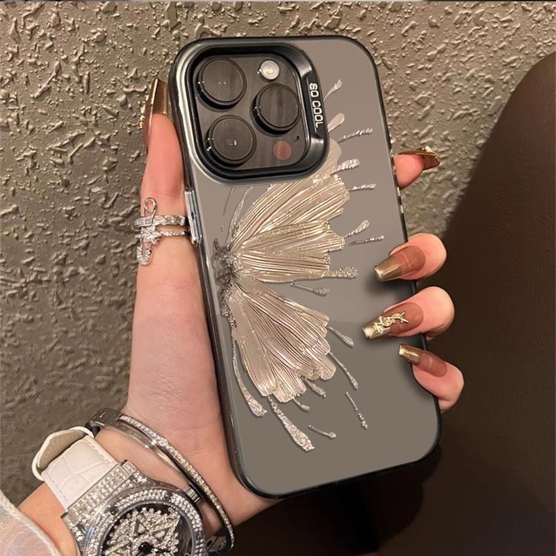 銀箔蝶は14plus欧米16promaxアップルの携帯ケースiphone15トレンド13個性12を適用している|undefined
