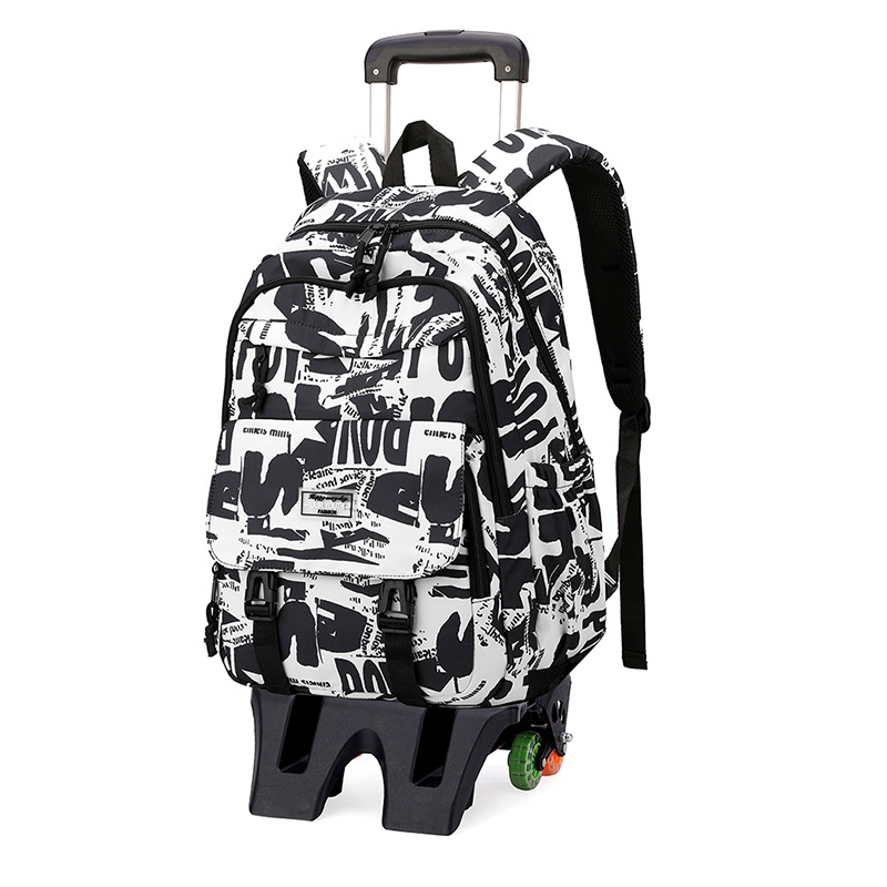 Mochila con Ruedas Desmontable Grados 3-6 de Nailon Resistente al Desgaste para Educación Escolar