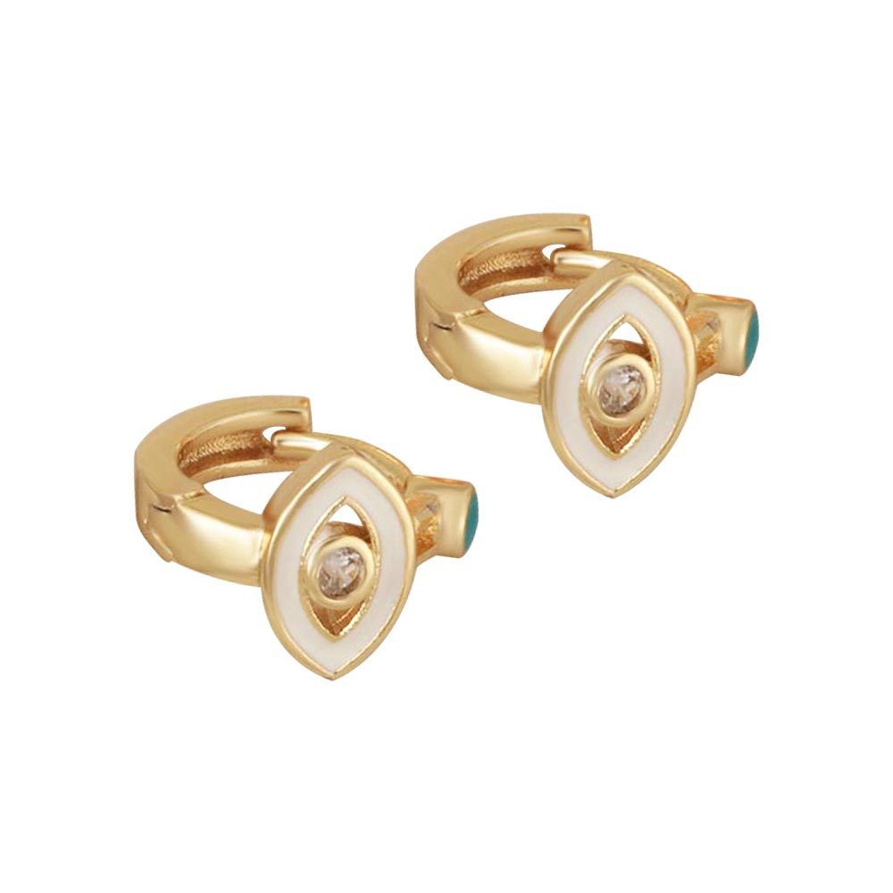 fashionable geometric small green earrings with zircon
