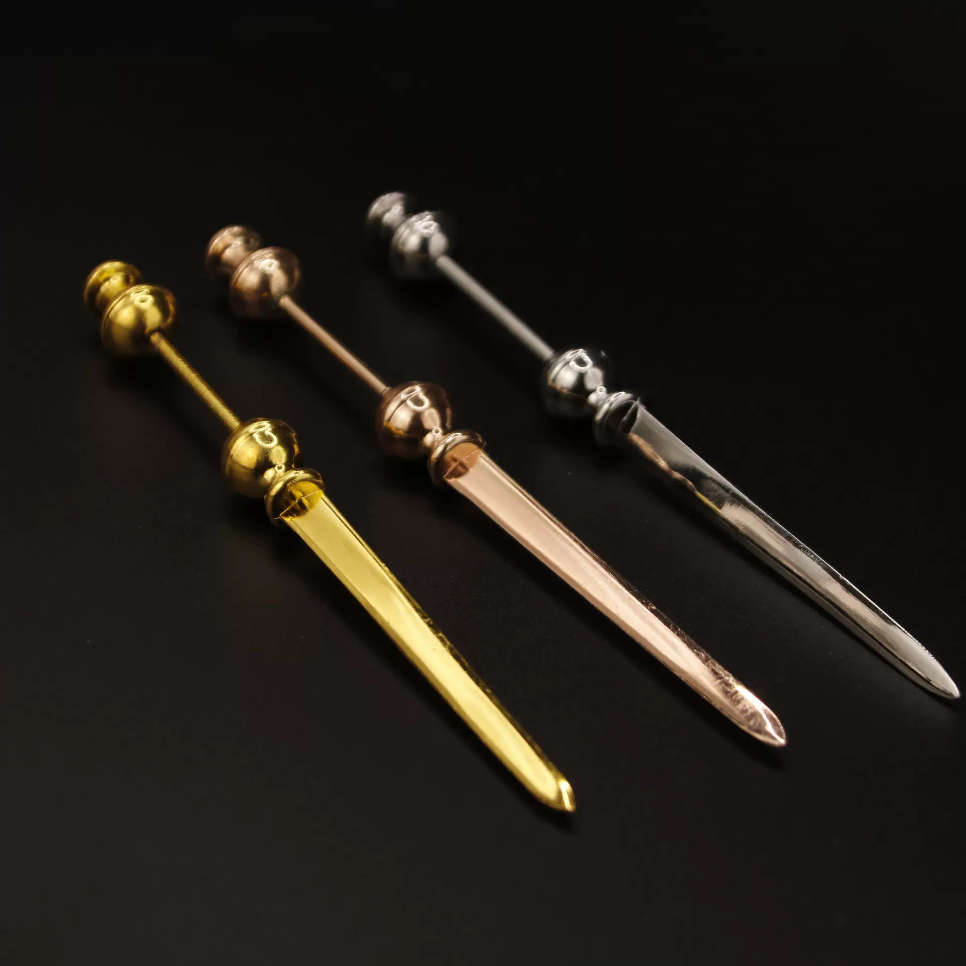 DIY串珠餐具不锈钢开信刀带珠子简易开箱工具实用拆封刀金属礼品