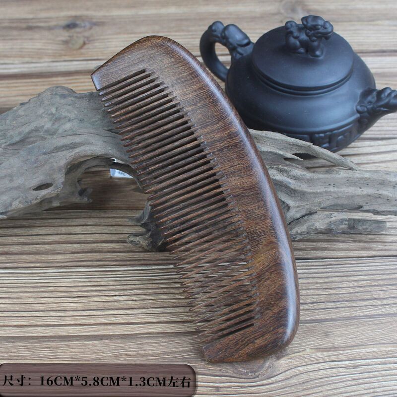 天然黒檀櫛メーカー卸売 新型金彩画入りヘアコーム 長髪用 家庭用 無垢材ギフト|undefined