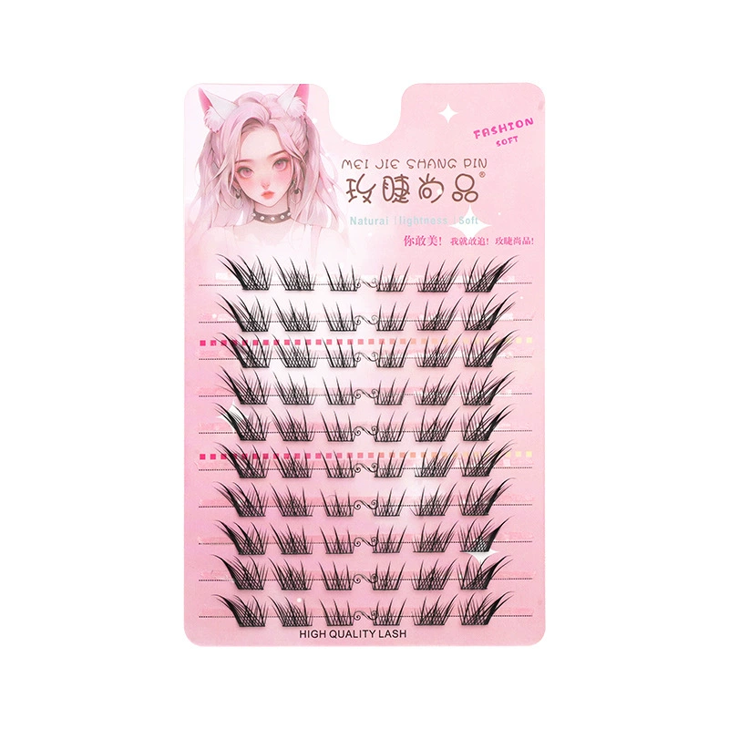 【Fished eyelashes】Искусственные ресницы семейное фото не могут обойти клей большой объем сегментированные мягкие начинающие одиночные пучки