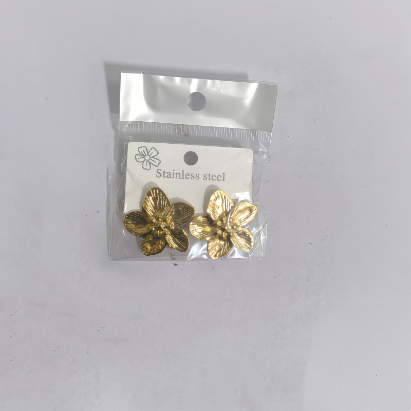 Aretes Geométricos de Corazón de Acero Inoxidable 304 Galvanizado para Mujer