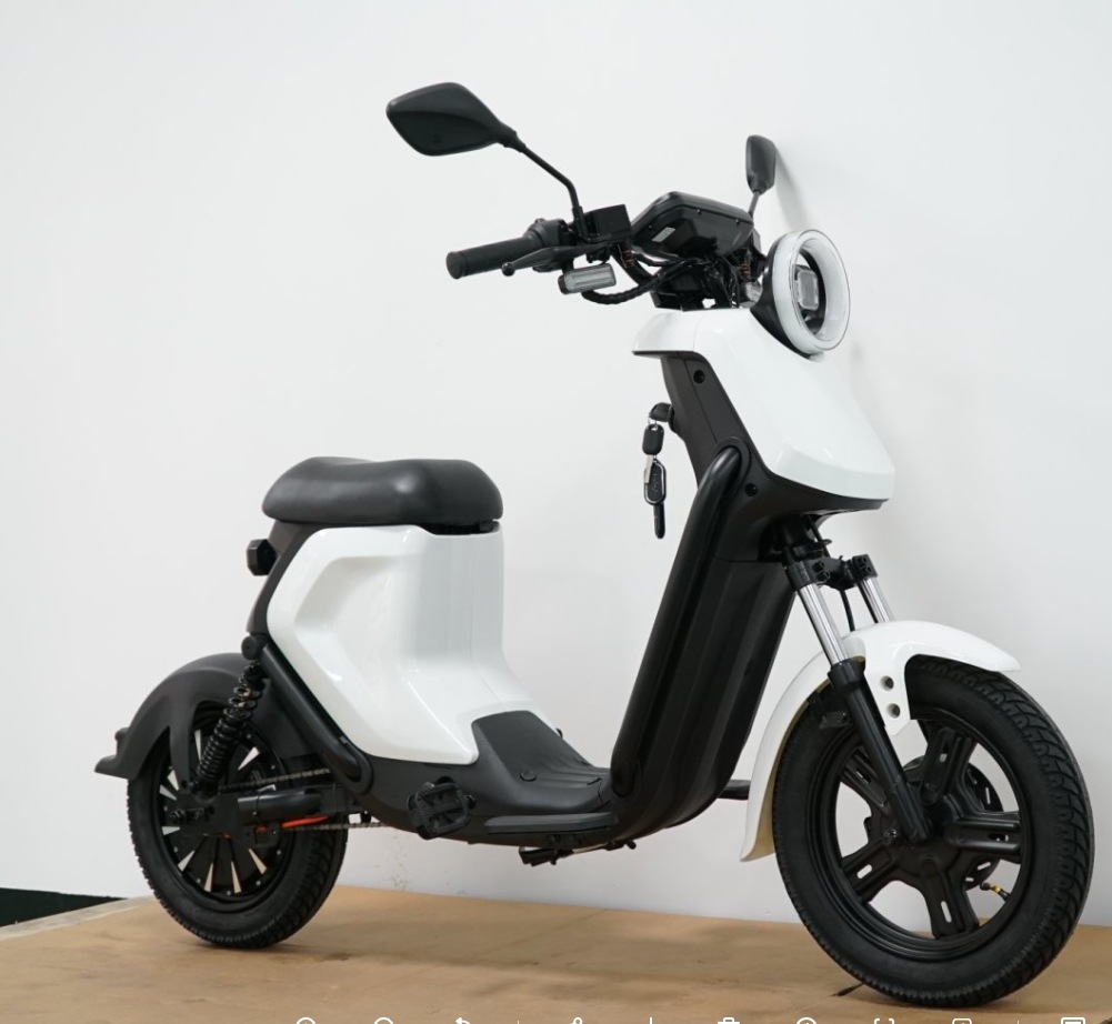 Motorcycle Electric Scooter, Battery-Powered Vehicle, Electric Motorbike, Fast Commuter Vehicle, Electric Motorcycle with Large Pedals