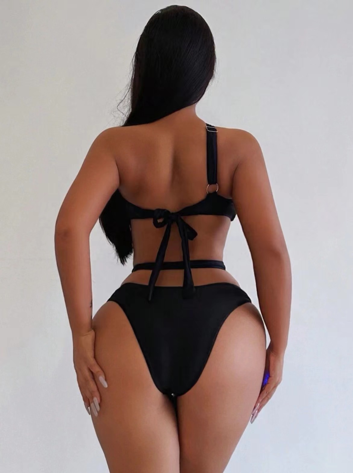 Sexy Cutout One-piece Swimsuit For Women Solid Colour Monokini_voghion.com