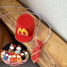 麦当劳m娃娃装饰配件植绒鸭舌帽子娃娃娃衣配饰玩偶挂件创意礼帽