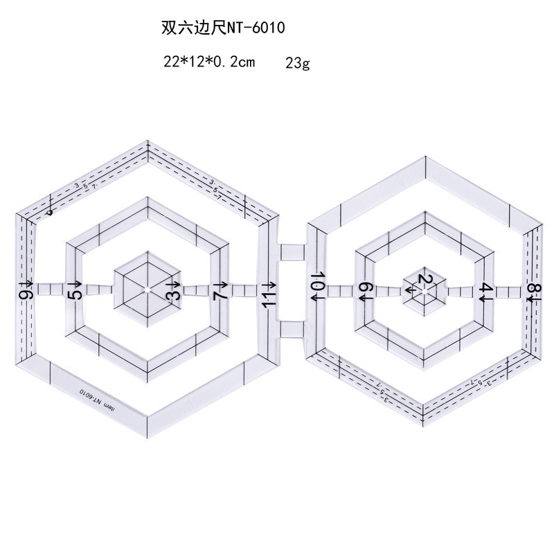 亚克力异形缝纫拼布尺 切割尺双色长正方形尺 镂空尺 PVC模板|undefined