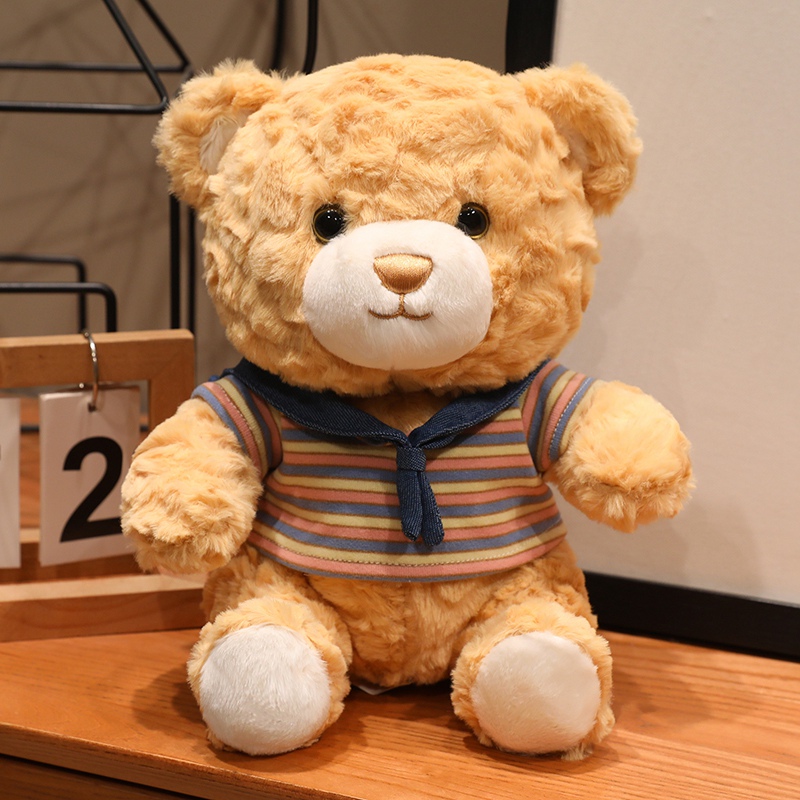 Adorable peluche oso muñeca suéter oso muñeca niño dormir compañía muñeca tela muñeca peluche juguetes decoración
