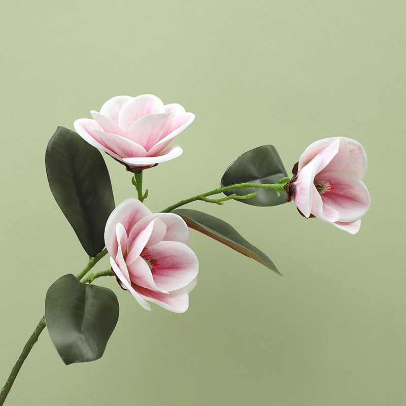 Languifang de gama alta de impresión 3D perfume Magnolia flor artificial hogar sala de estar Decoración Luz estilo de lujo decoración flor falsa al por mayor