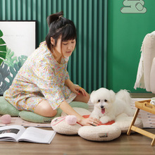 宠物花朵窝四季通用高颜值可窝可垫拉链设计长毛猫屋猫床猫咪睡窝