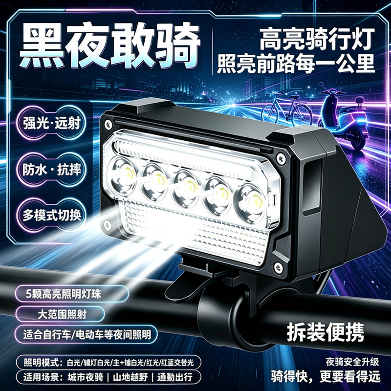 Smart sensor bicycle lights, featuring automatic light activation for night riding, long battery life, and easy installation, are ideal for outdoor mountain biking Smart sensor bicycle lights, featuring automatic light activation for night riding, long battery life, and easy installation, are ideal for outdoor mountain biking