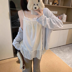 蕾丝吊带背心女夏季设计感小众内搭打底绝美外穿无袖上衣小衫秋季