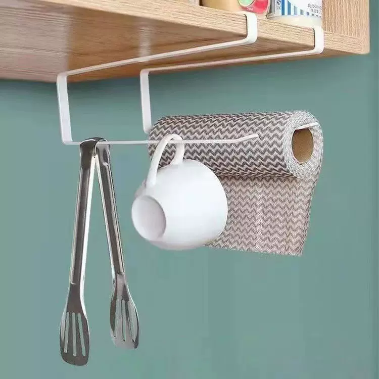 厨房纸巾架免打孔壁挂橱柜悬挂架卷纸架保鲜膜收纳架懒人抹布挂架