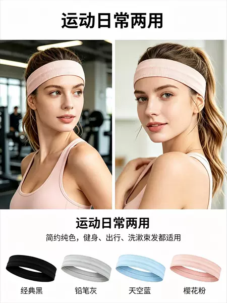 Sports headband for sweat absorption, yoga, fitness, running, non-slip headband, sweat-blocking headband, sweat-absorbing headband
