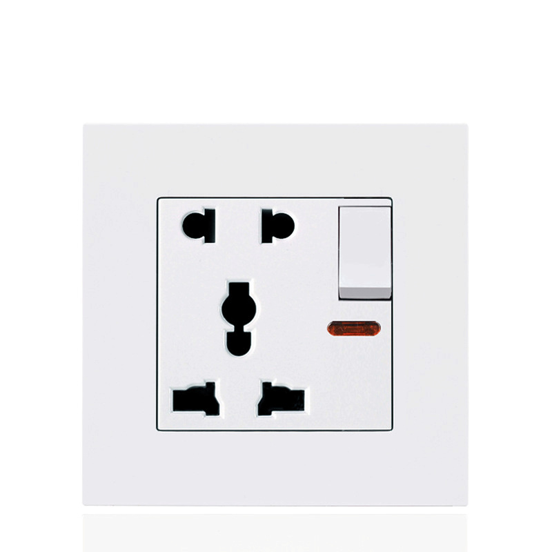 13A British Standard International Universal Five-Hole USB Socket with Switch, Multifunctional Fast Charging Wall Plug Panel for Home Use